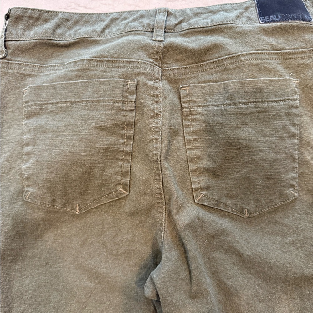Beau Dawson Deep Olive Mid to High Rise Bootcut Lightweight Jeans - Picture 8 of 9